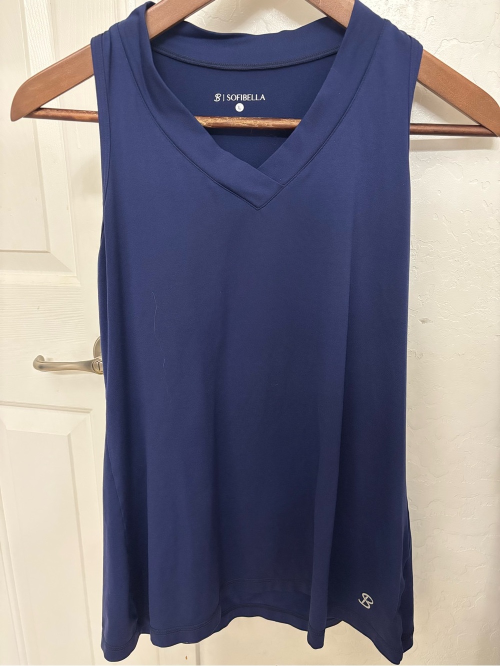 Navy V-Neck Athletic Tank Top